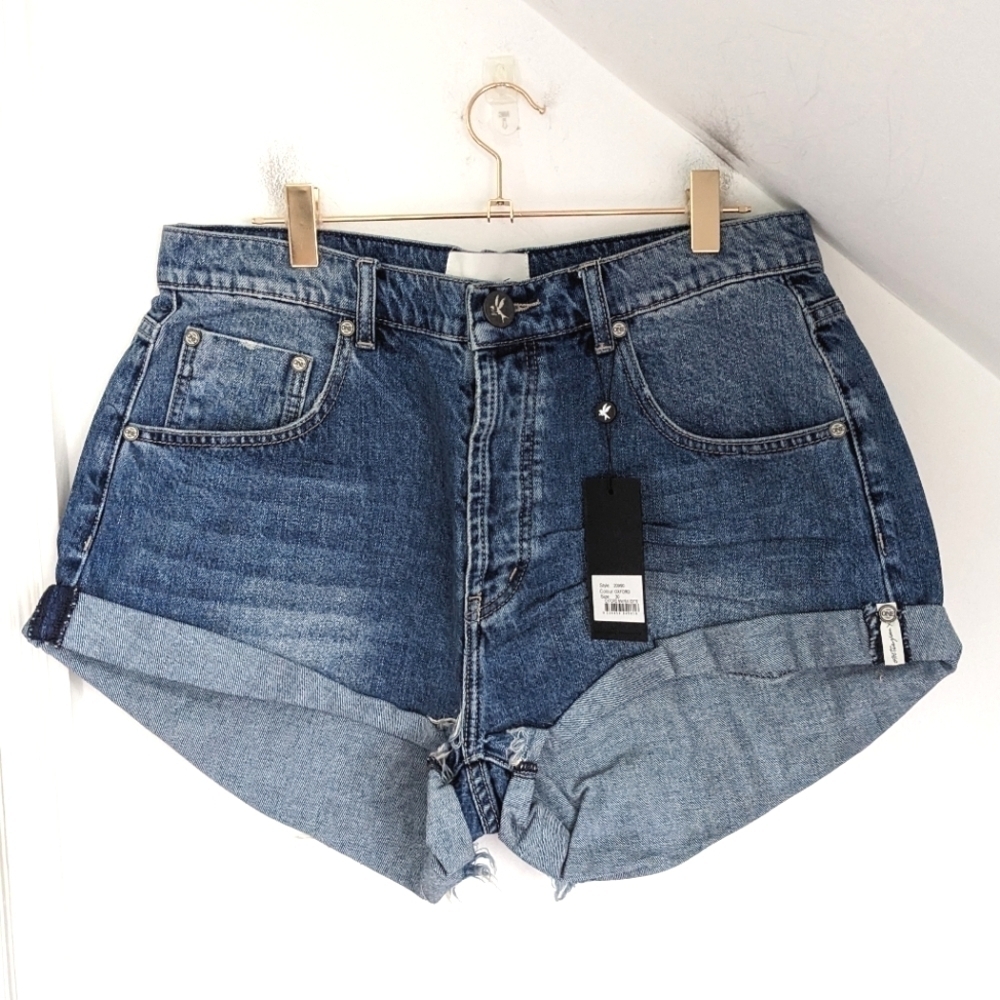 ONE TEASPOON Mid Waist Bandit Slim Fit Twisted Cuff Denim Short NEW Size 29